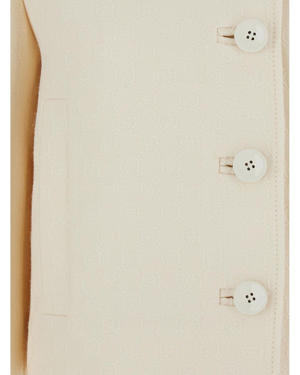 Gucci White Jacket With Notched Revers