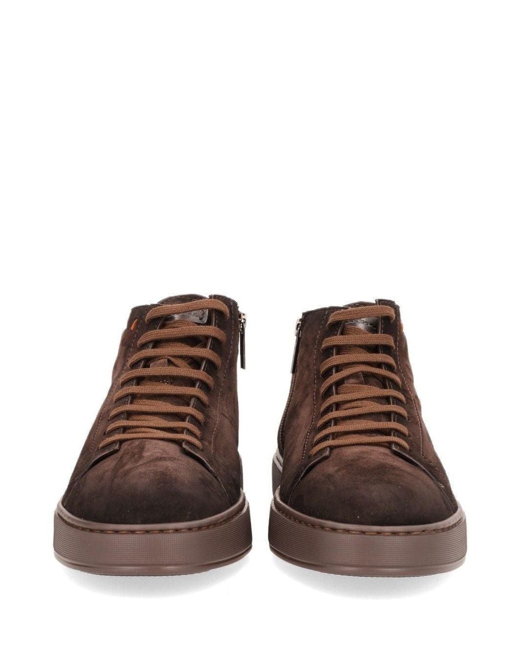Santoni Brown Sneaker Boot With Side Zip for men