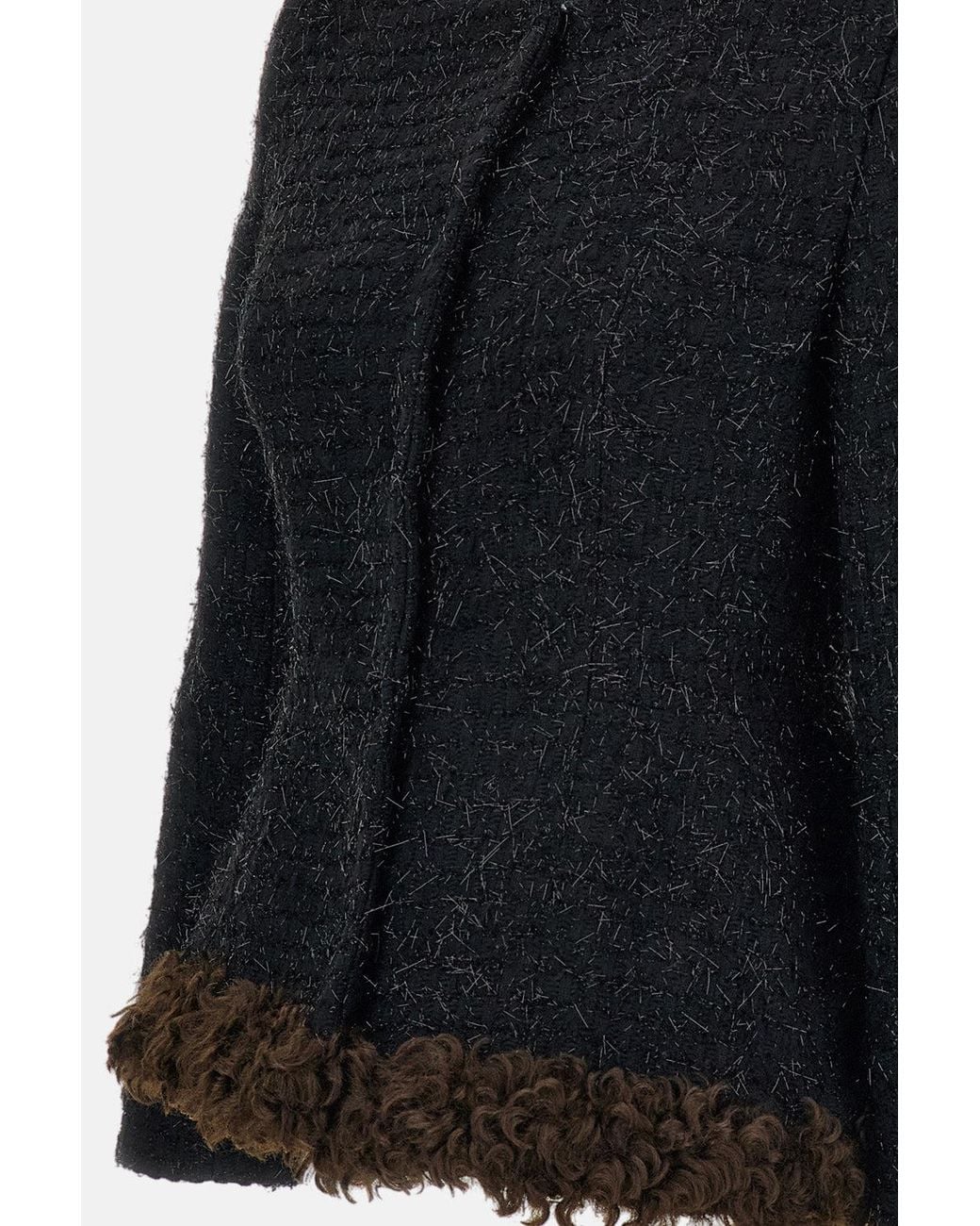 Simone Rocha Black Round Sculpt Tweed Jacket
