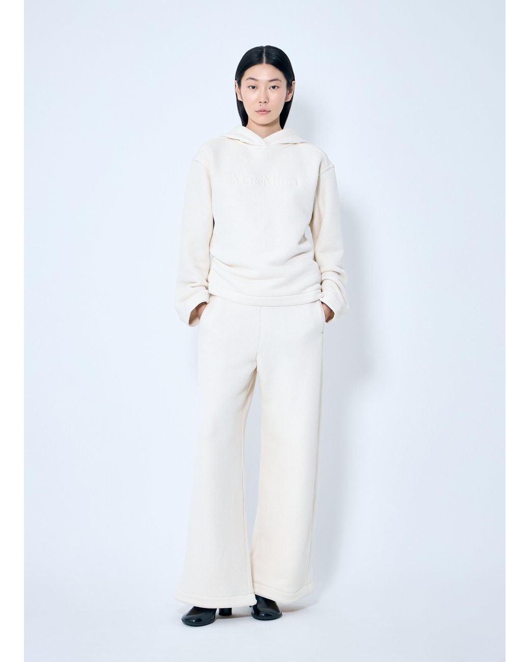 Max Mara White Knit Track Pants