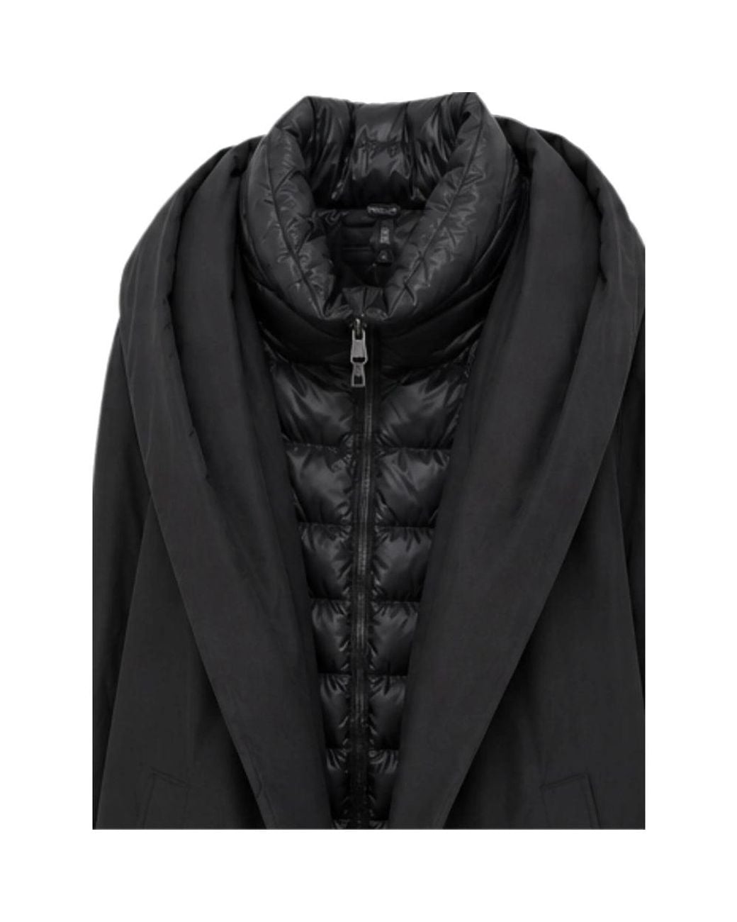 Herno Black 2 Layer Windstopper Padded Coat With Belt