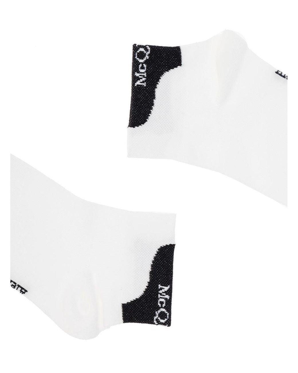McQueen White Cotton Socks With Logo for men