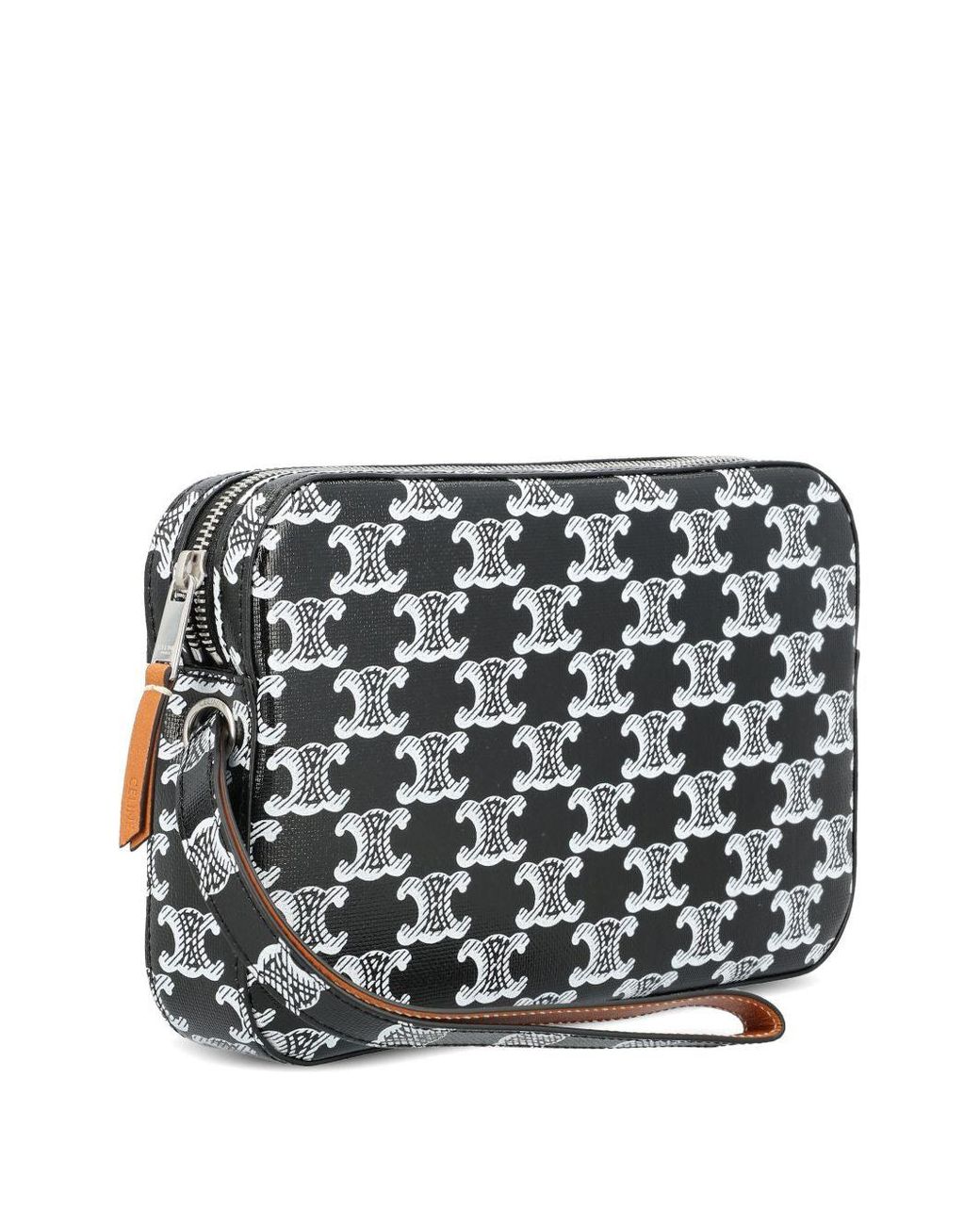 Céline Black Triomphe Canvas Pouch for men