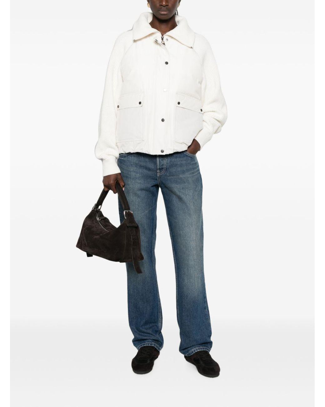 Brunello Cucinelli White Short Down Jacket