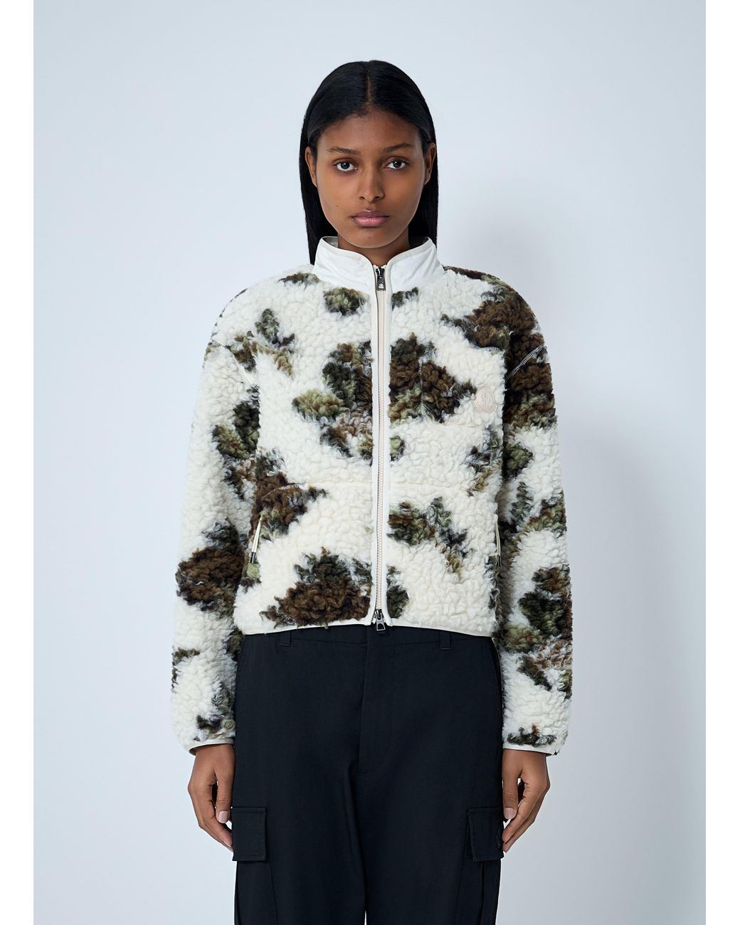 Moncler Blue Textured Zip-Up Jacket