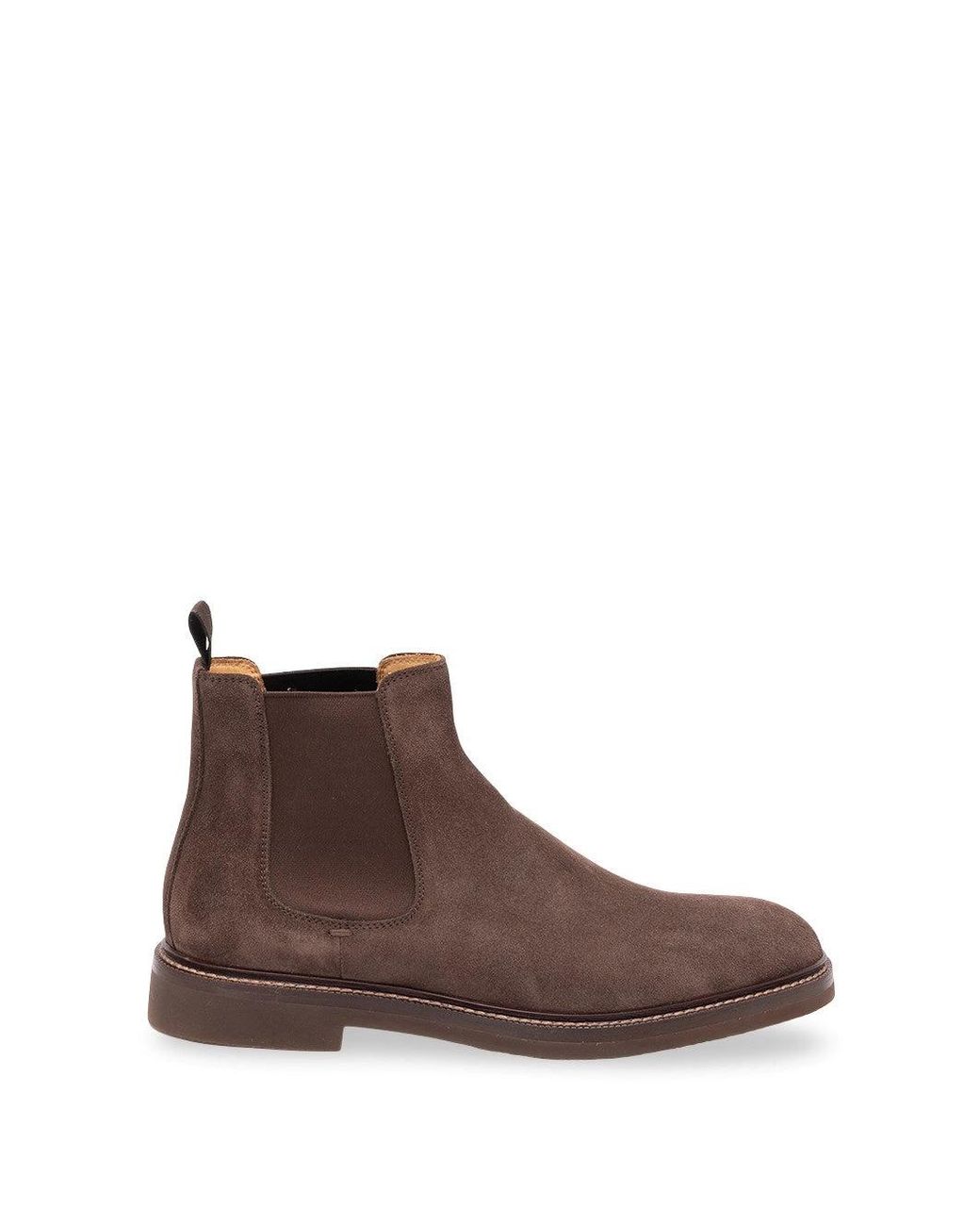 Brunello Cucinelli Brown Suede Chelsea Boots for men