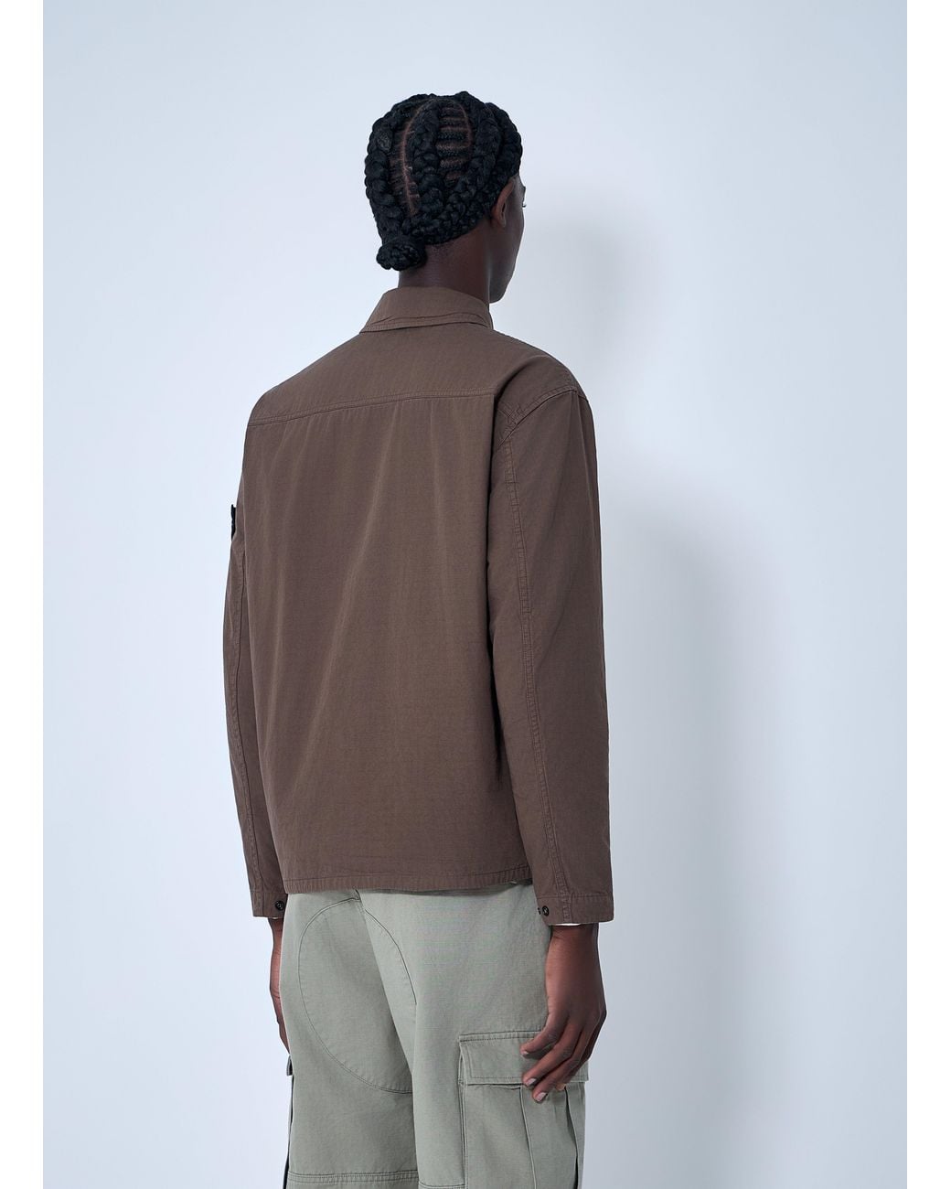 Stone Island Brown Logo Patch Jacket for men