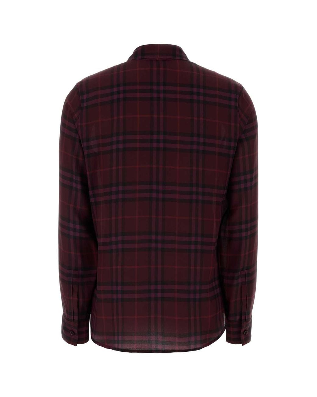 Burberry Purple Printed Silk Shirt