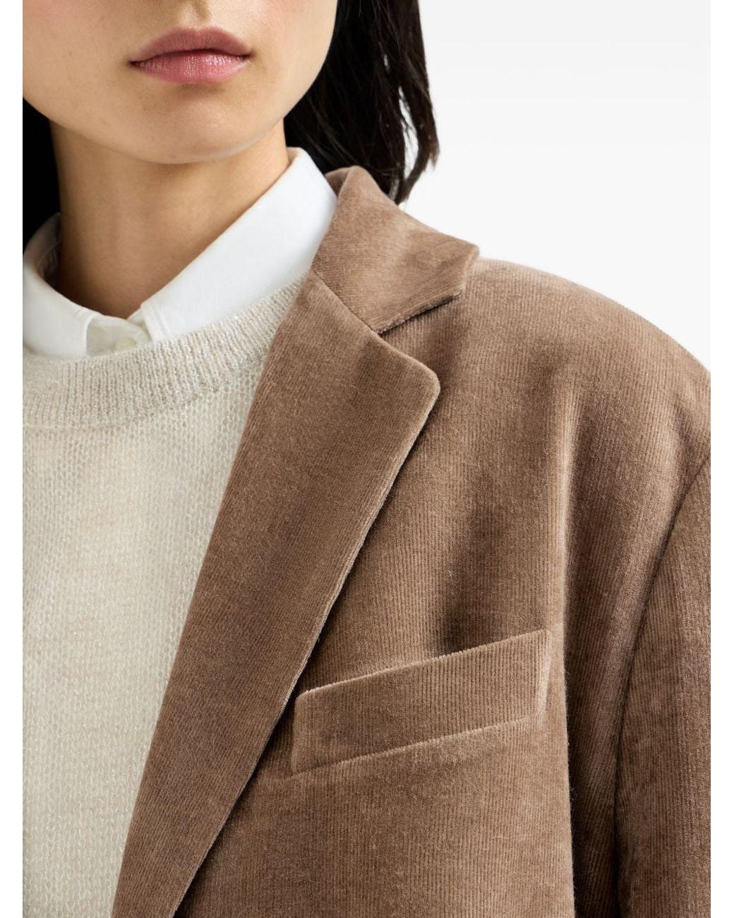 Brunello Cucinelli Brown Notched Lapel Blazer