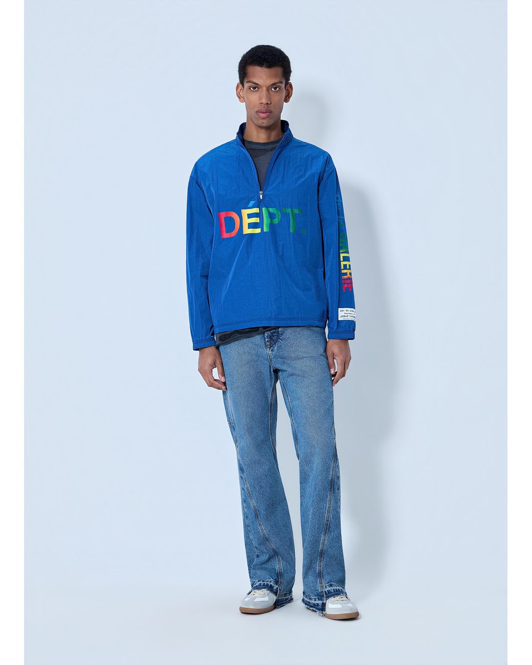 GALLERY DEPT. Blue Half-Zip Logo Pullover for men
