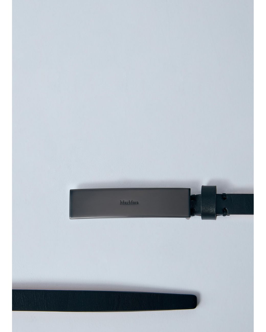 Max Mara Blue Logo Plaque Belt