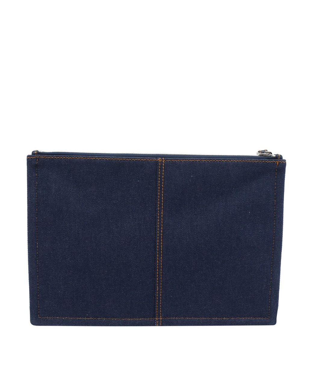 Fendi Blue Medium Flat Pouch for men