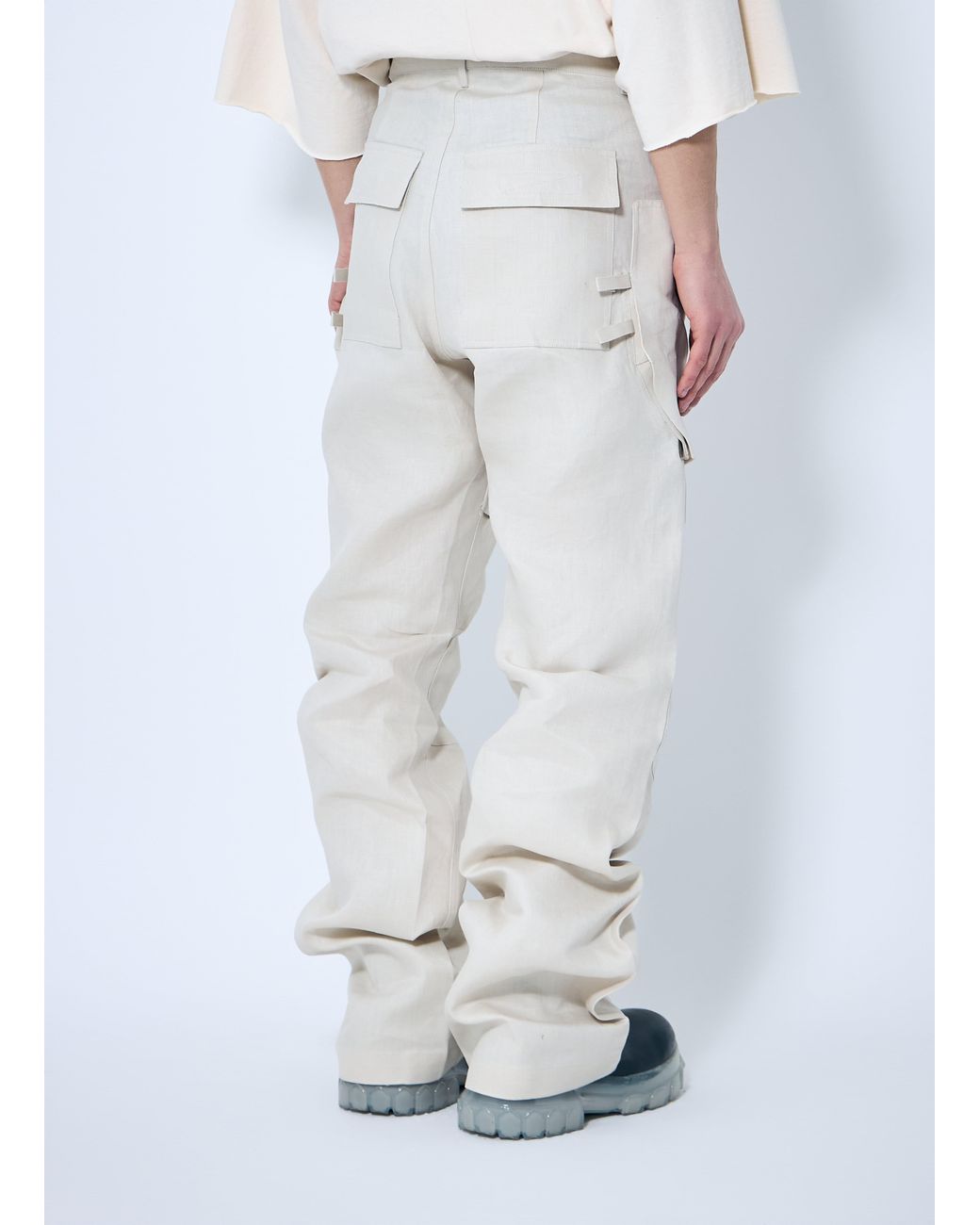 Rick Owens White Stefan Cargo Pants for men