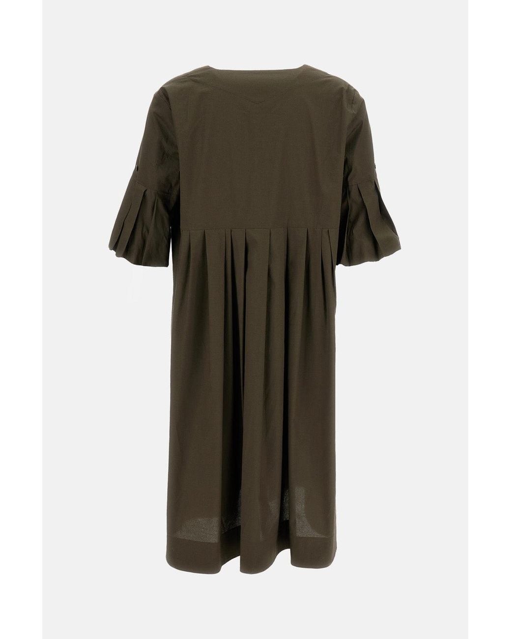 Fay Green V Neck Short Sleeves Dress