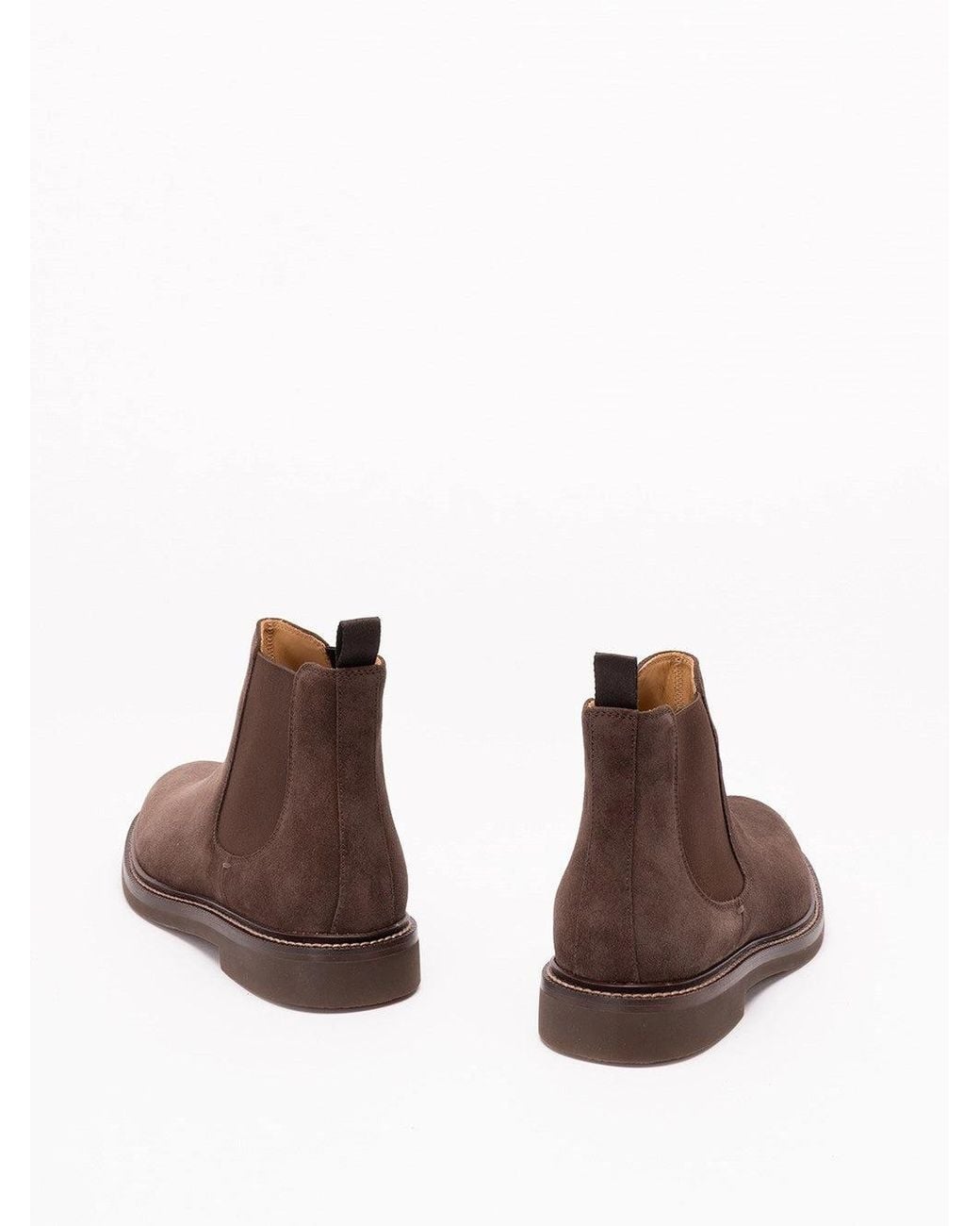 Brunello Cucinelli Brown Suede Chelsea Boots for men
