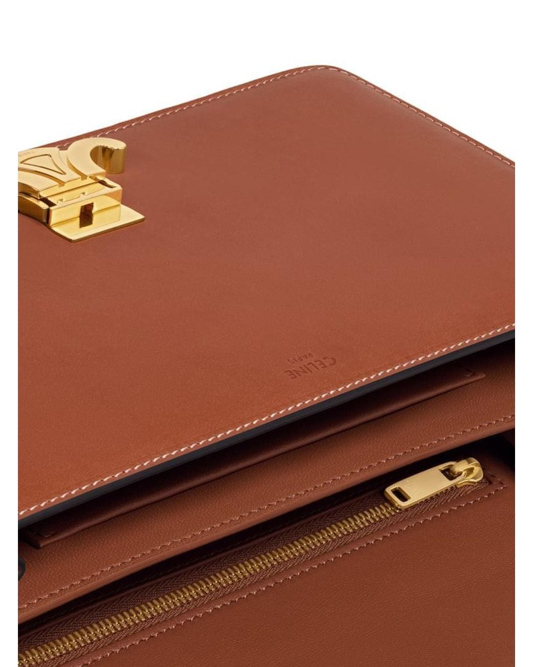 Céline Brown Medium Triomphe Folio Bag