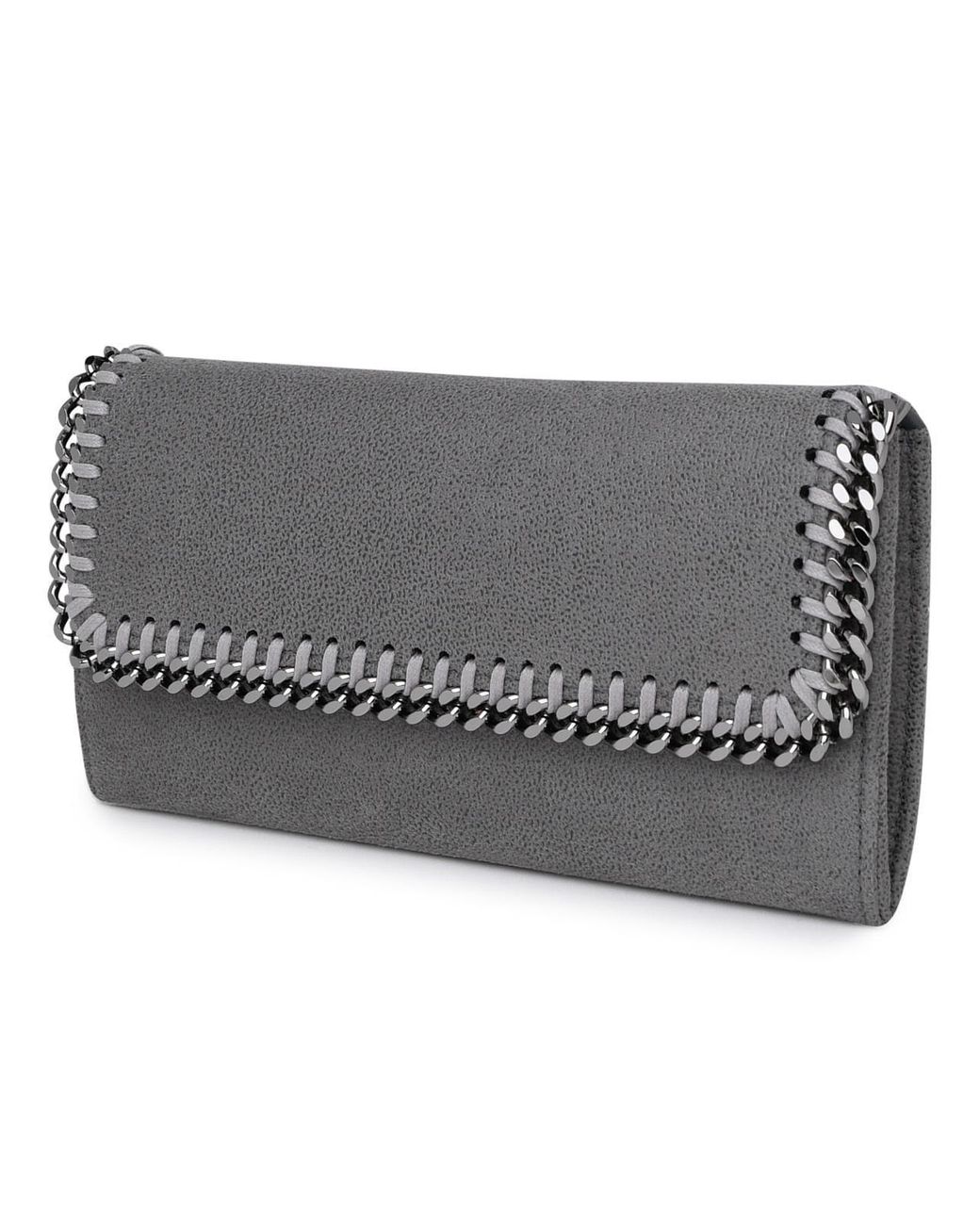 Stella McCartney Gray Recycled Polyester Falabella Continental Wallet