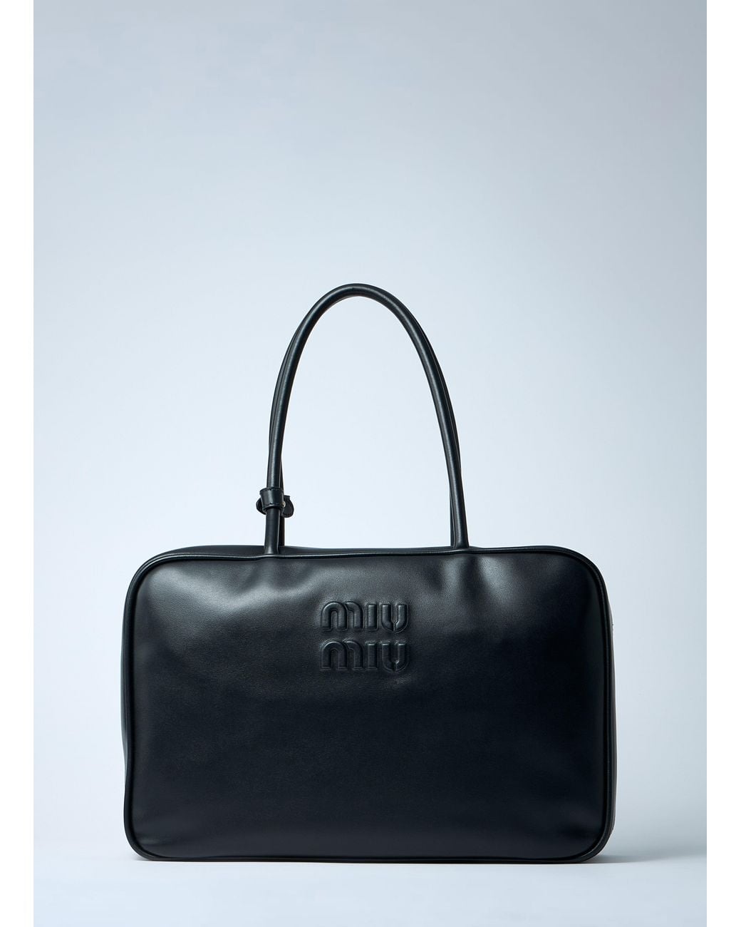 Miu Miu Blue Beau Leather Shoulder Bag