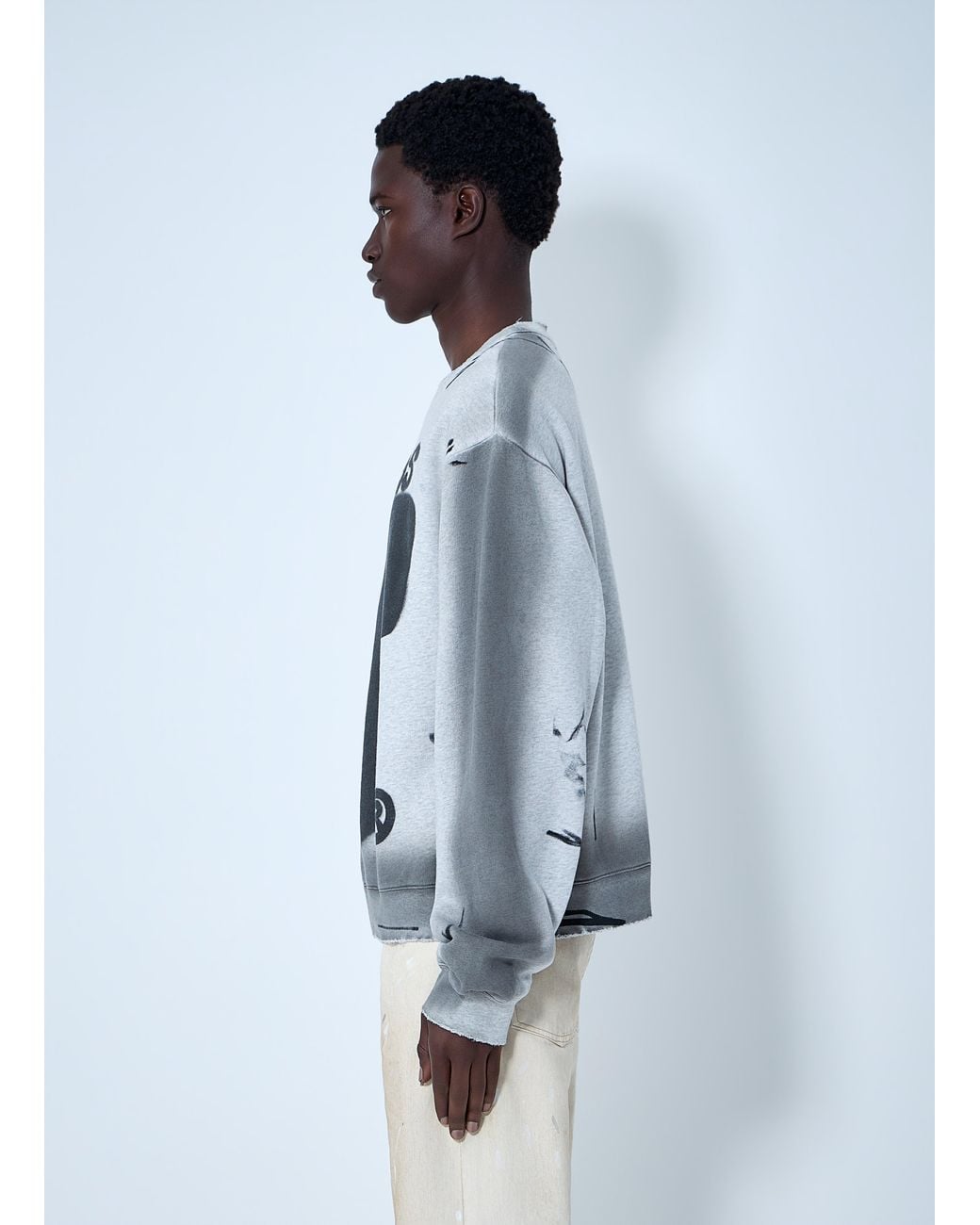 Acne Blue Sprayed Logo Sweatshirt for men