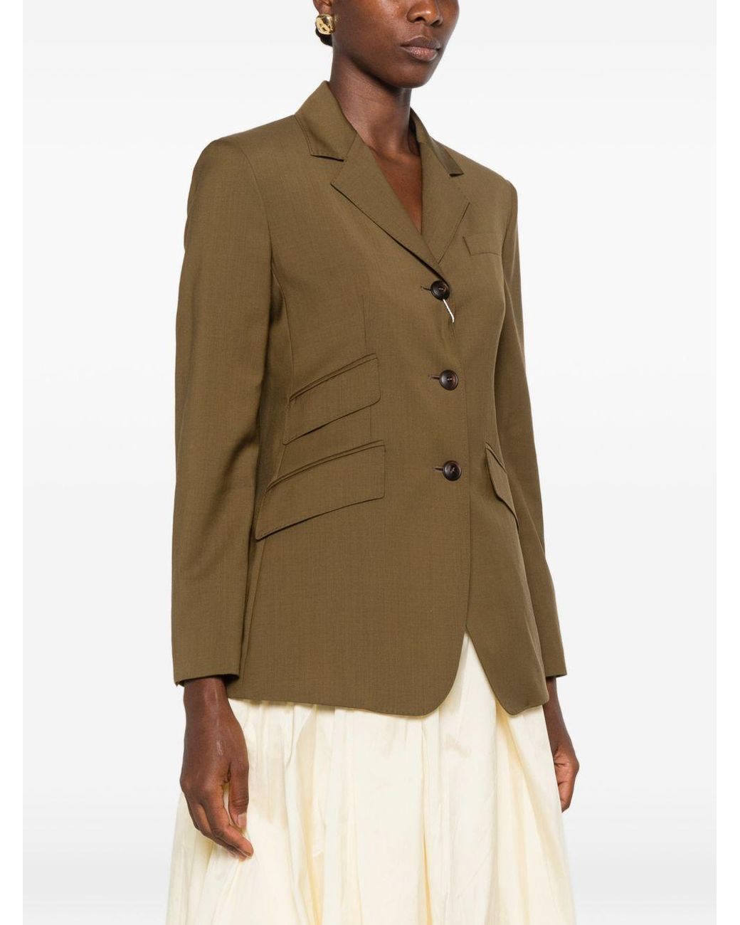 Max Mara Green Wool Single-Breasted Jacket