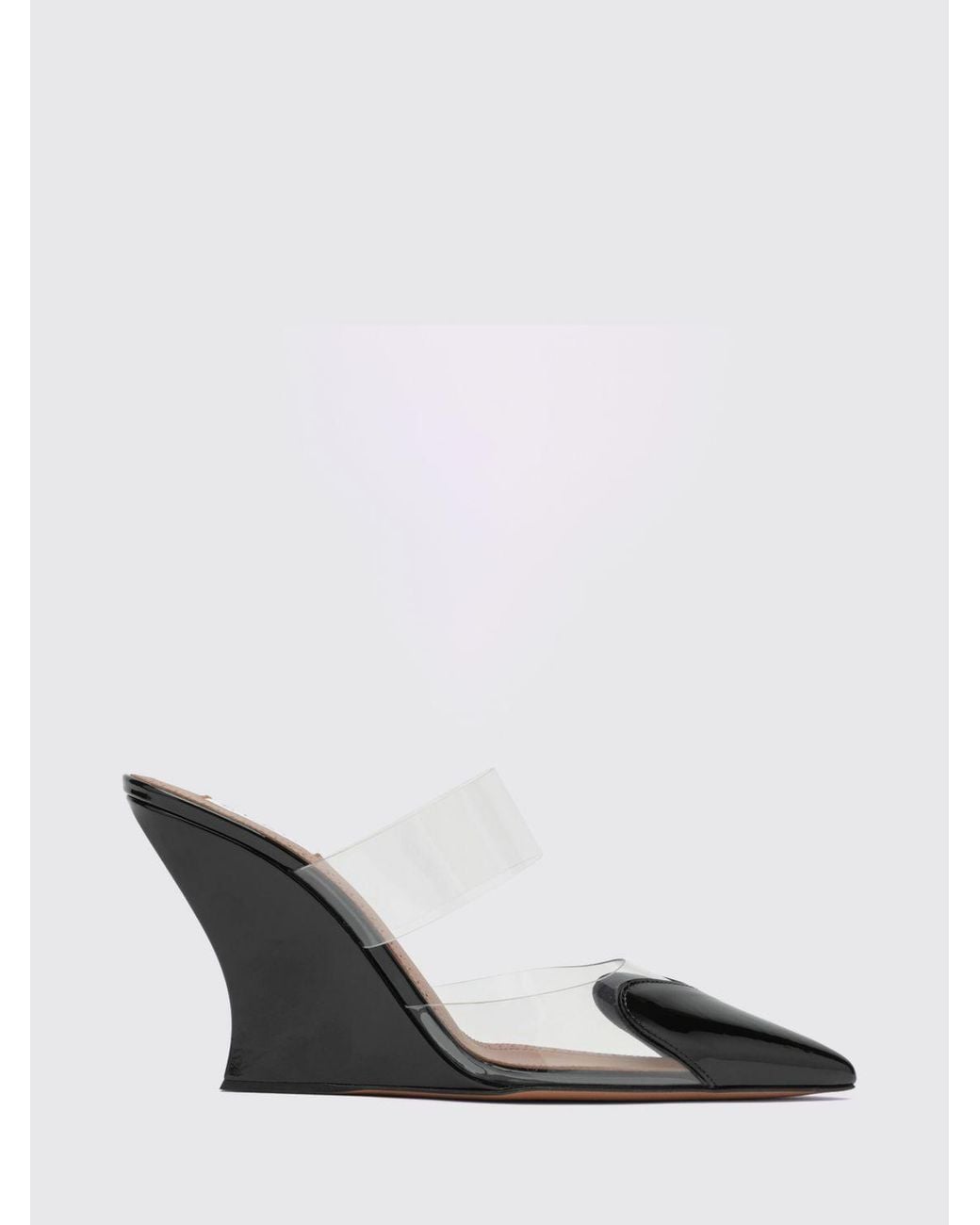 Alaïa White Le Cœur Heart-Print Patent Leather High-Heel Mules