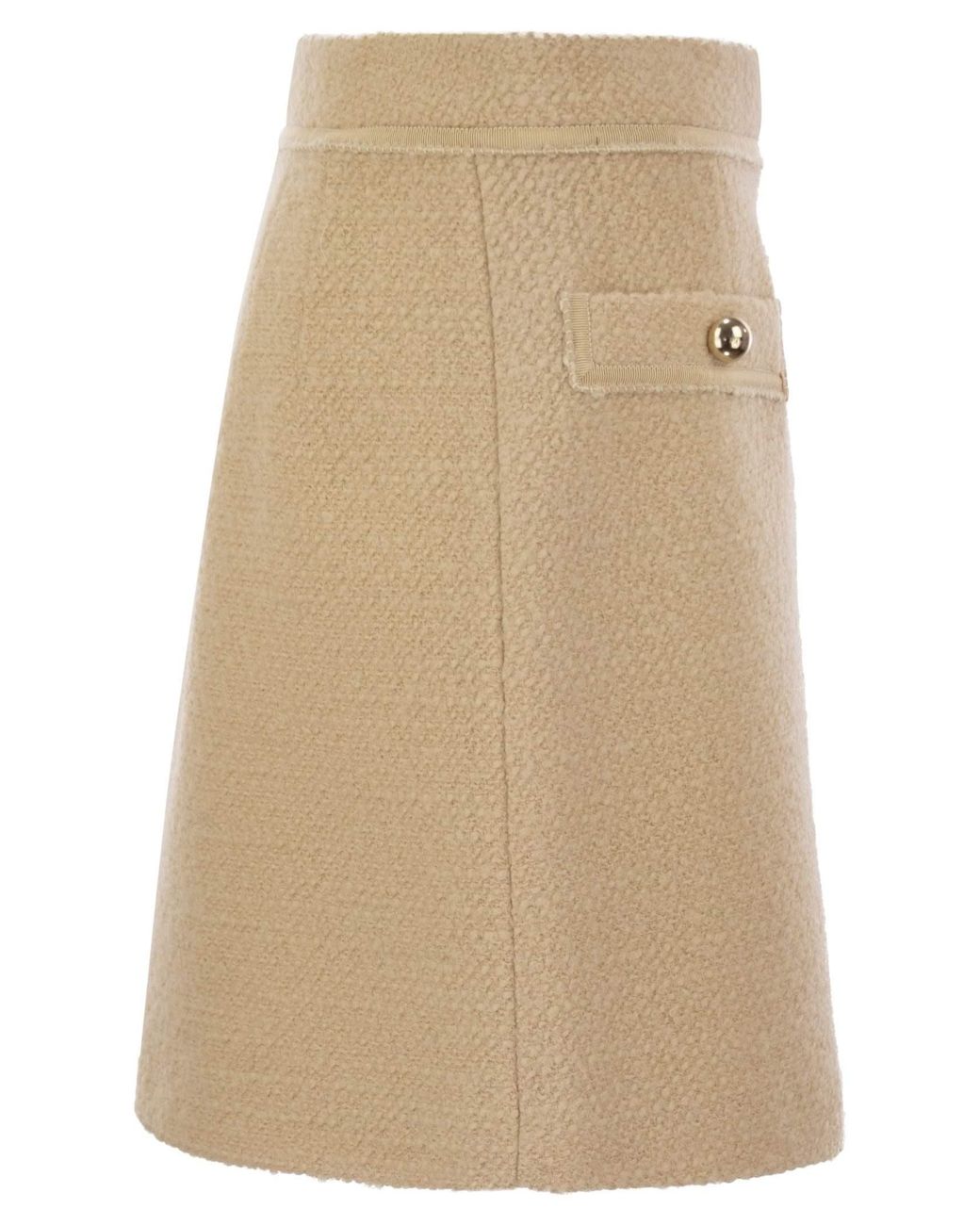 Fay Natural Wool Short Skirt