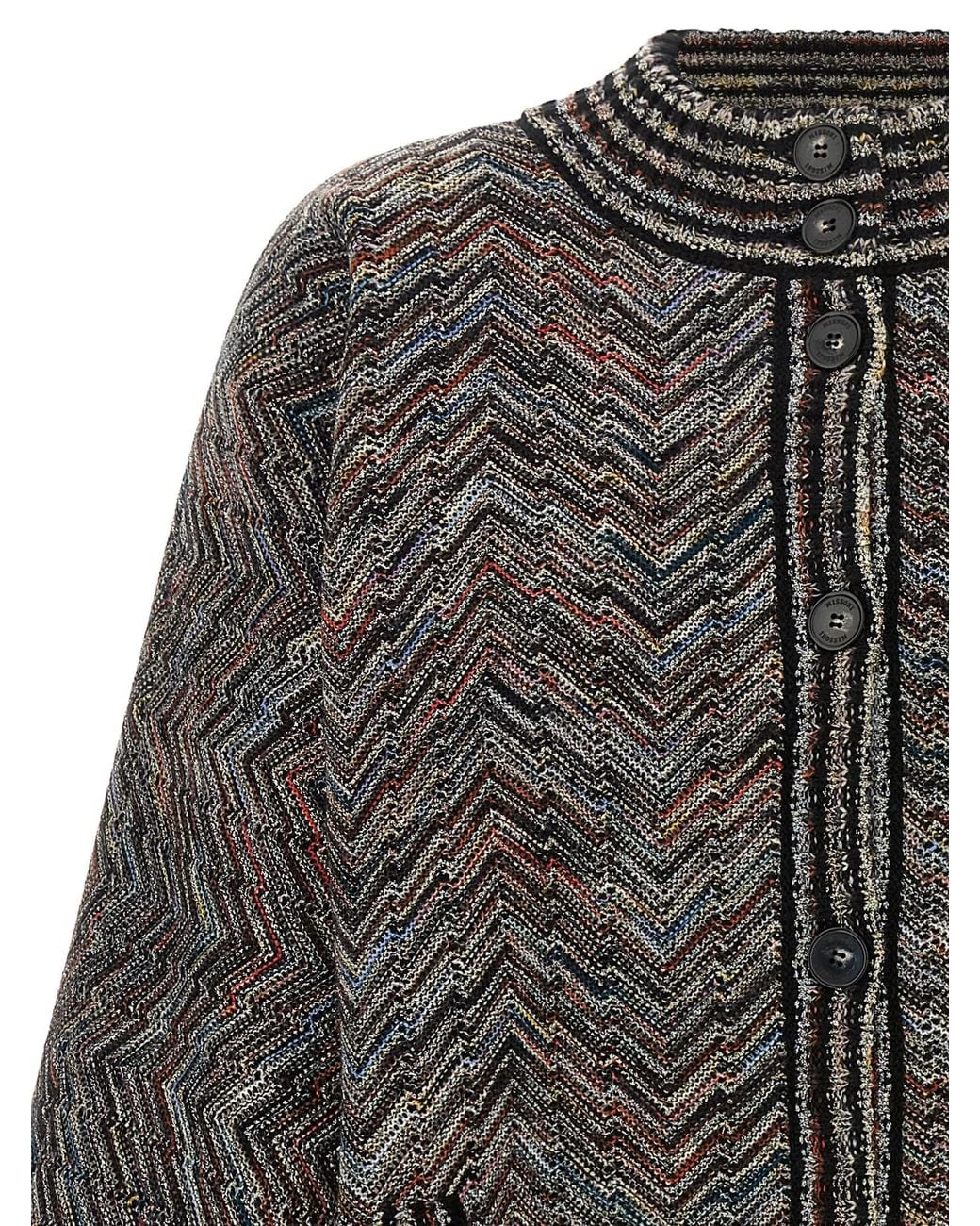 Missoni Gray Chevron Knit Bomber Jacket