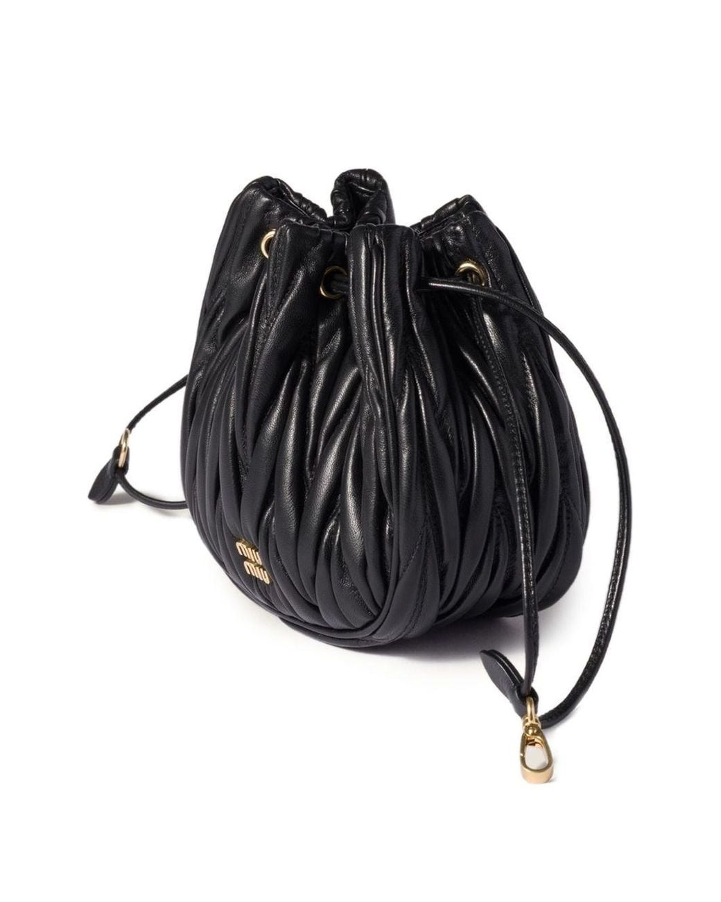 Miu Miu Black Matelassé Leather Mini Bag