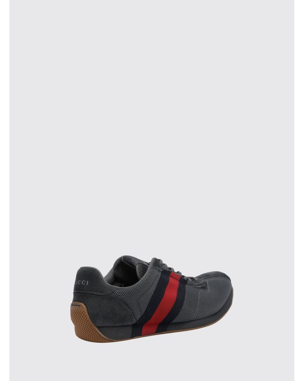 Gucci White Tempo Distressed Leather And Mesh Low-Top Sneakers With Web Stripe for men