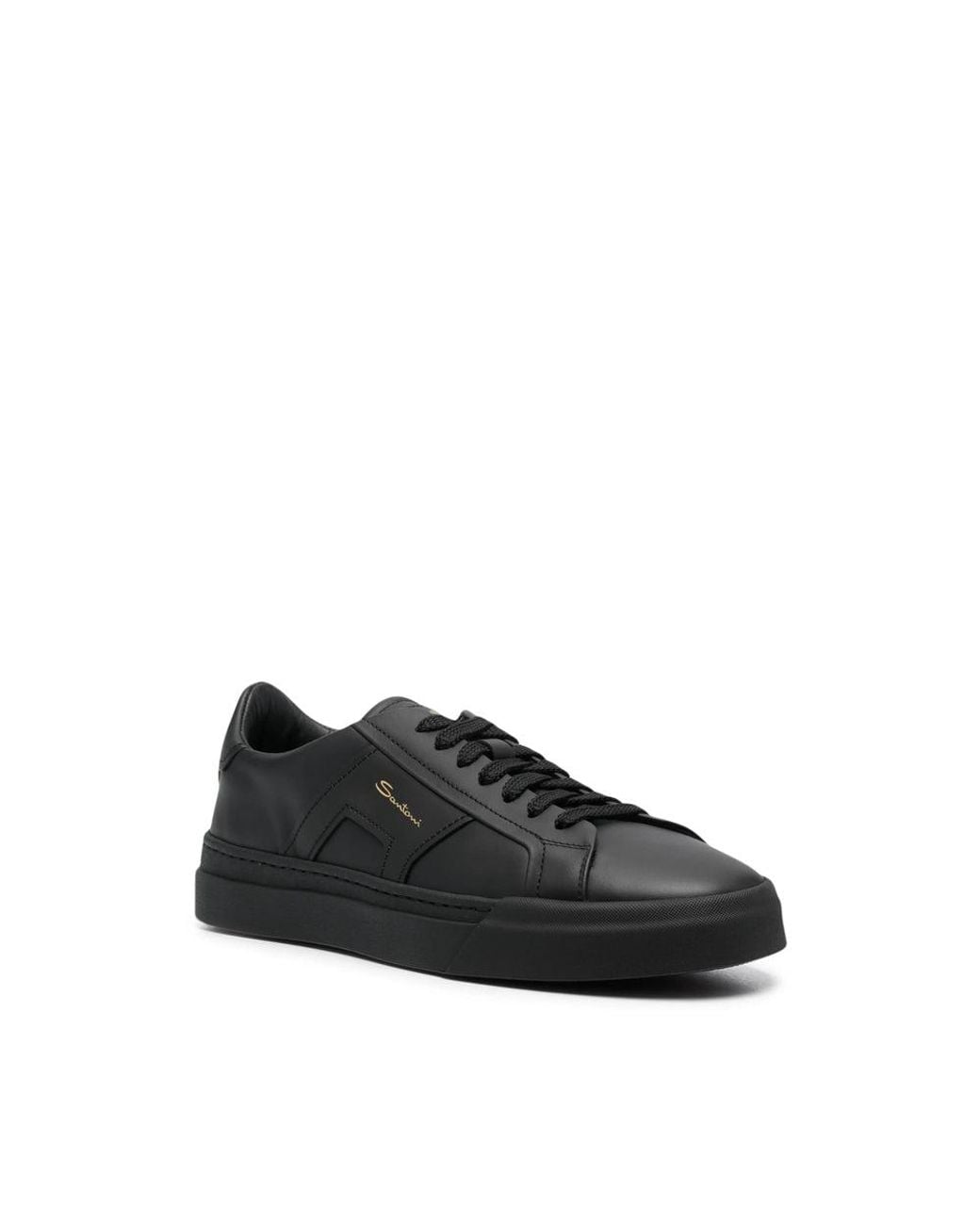 Santoni Black Logo Sneakers for men
