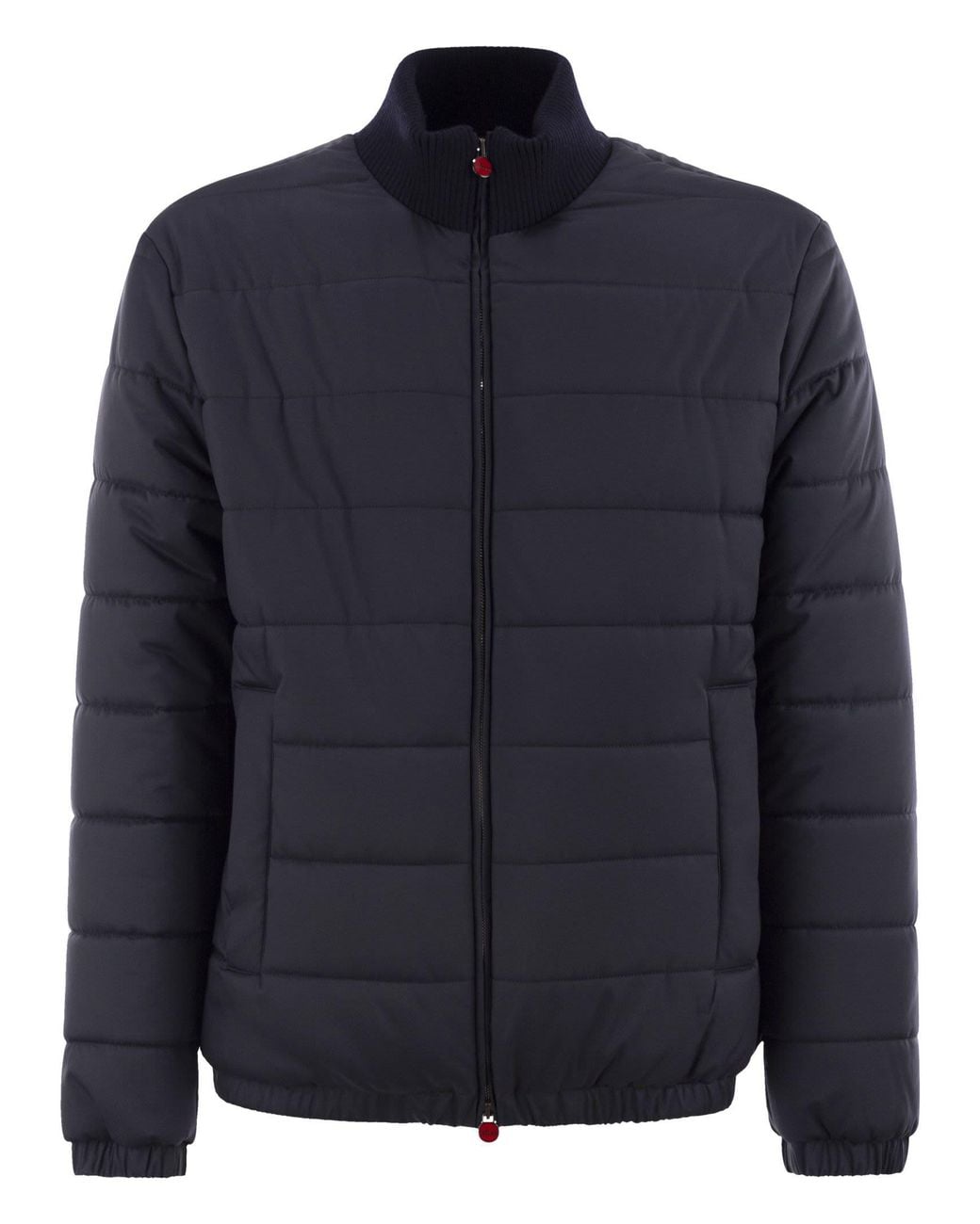 Kiton Blue Technical Fabric Bomber Jacket for men