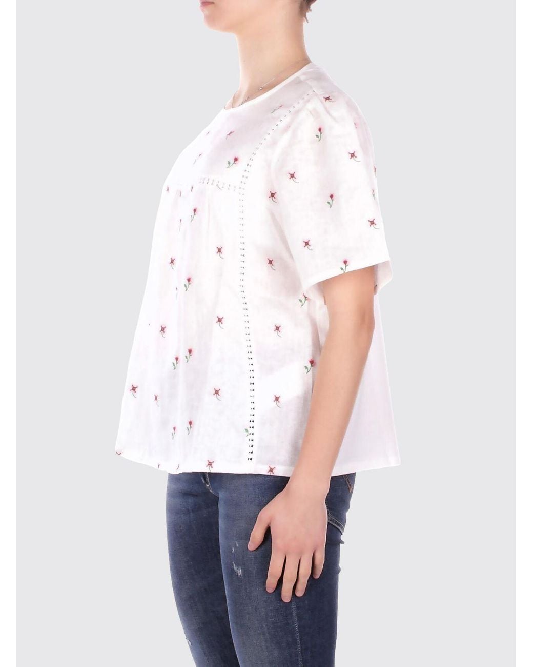 Weekend by Maxmara White Embroidered Blouse
