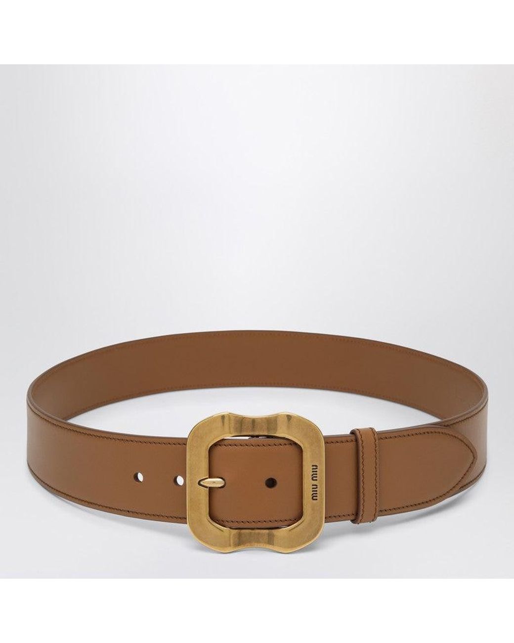 【関税&送料込】Miu Miu Caramel Leather Belt Miu Miu Caramel Leather Belt in Brown | Lyst