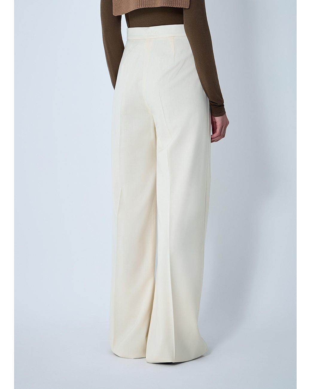 Max Mara White Tailored Wool Pants