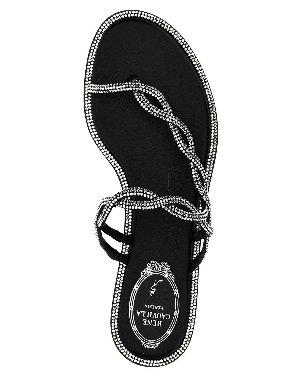 Rene Caovilla Black 'Braid' Sandals