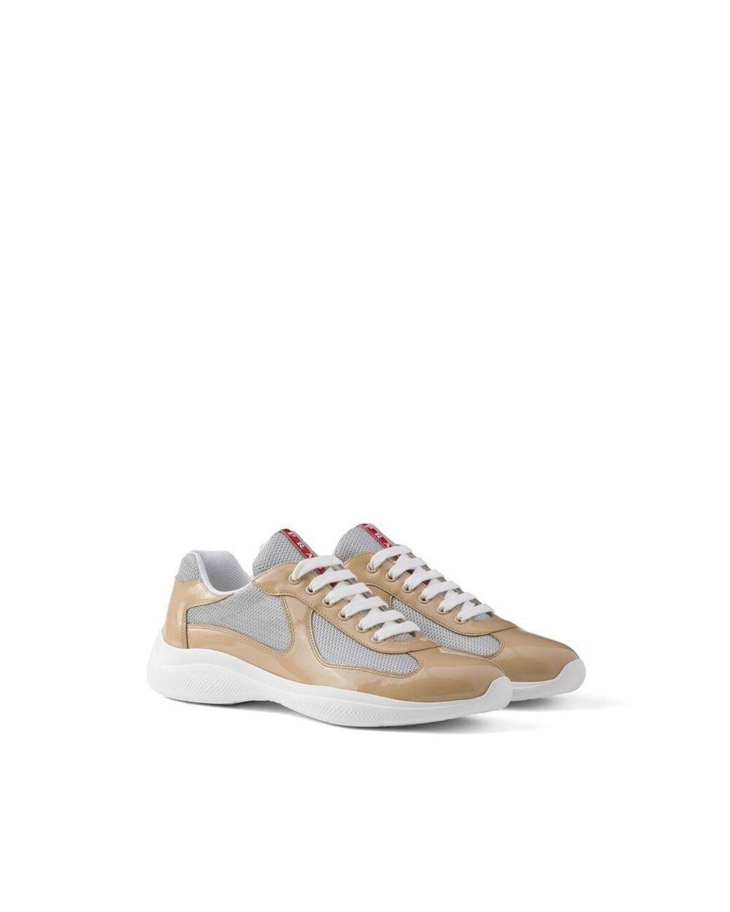 Prada Natural America's Cup Panelled Sneakers for men
