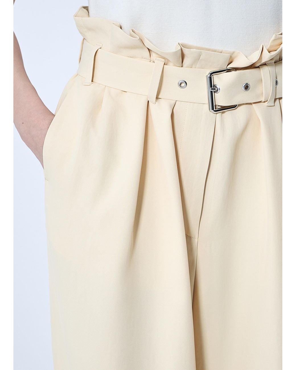 Dries Van Noten White Belted Pants