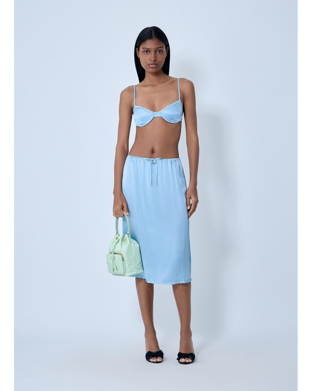 Prada Blue Silk Bralette