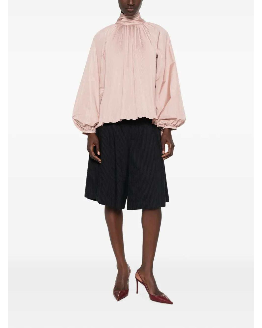 Max Mara Pink Pleated Blouse