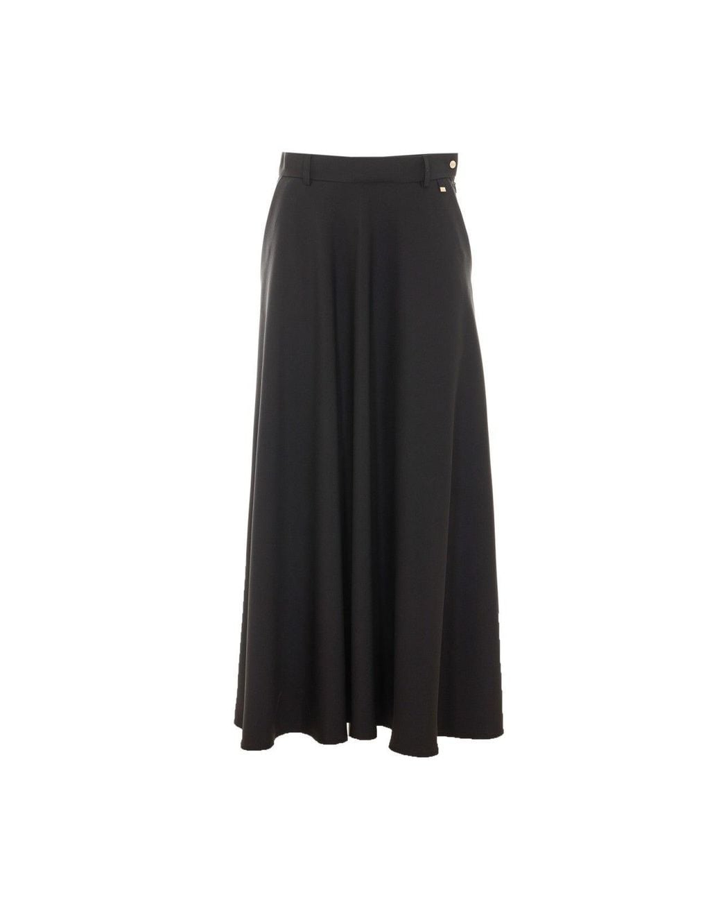 Herno Black Flared Maxi Skirt