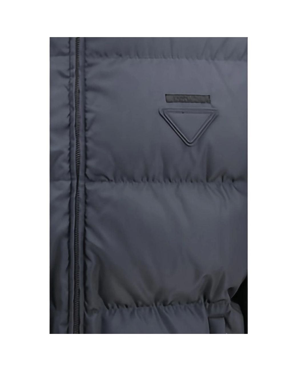 Prada Blue Prada Padded High-Neck Down Jacket for men