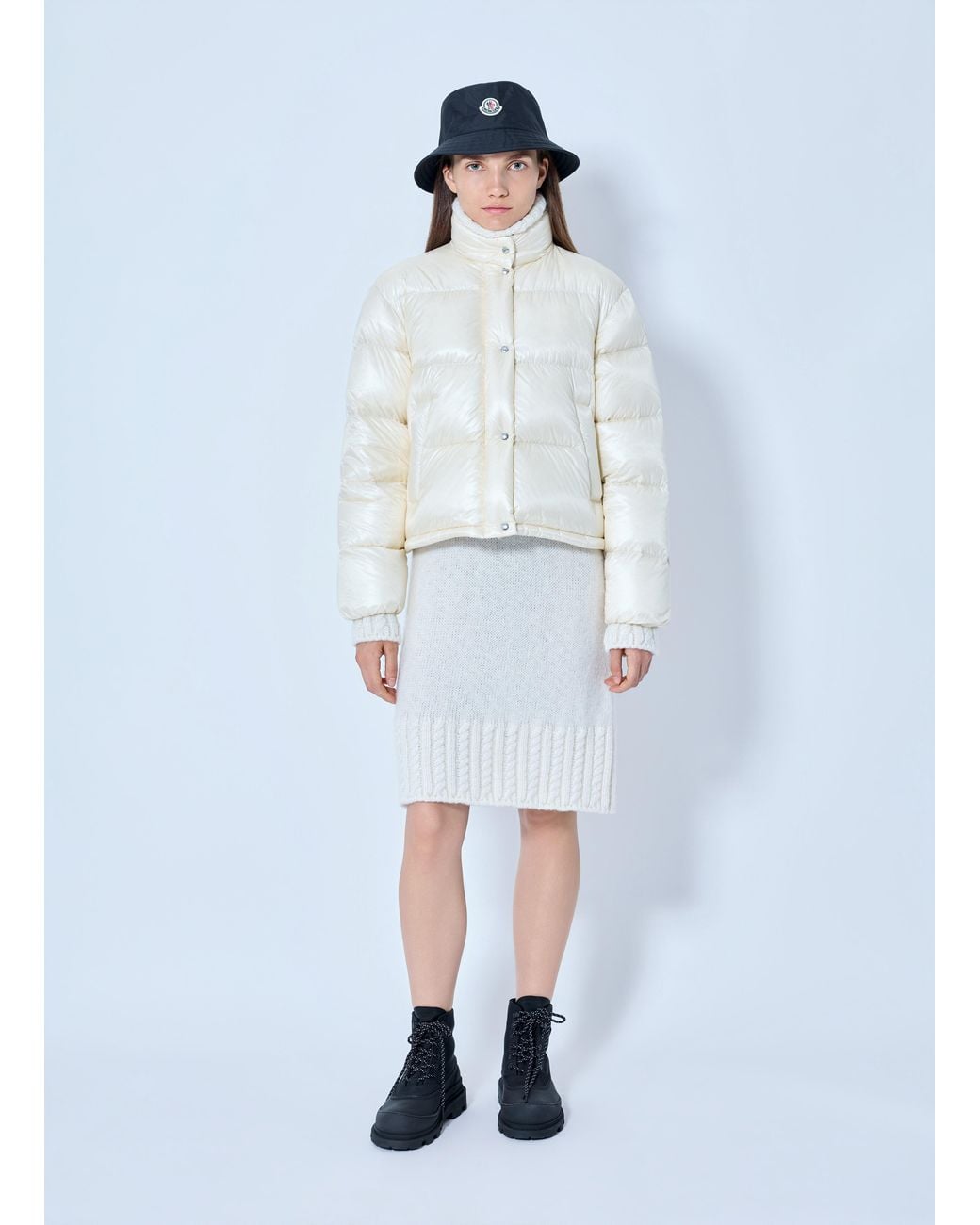 Moncler White Tepice Short Down Jacket
