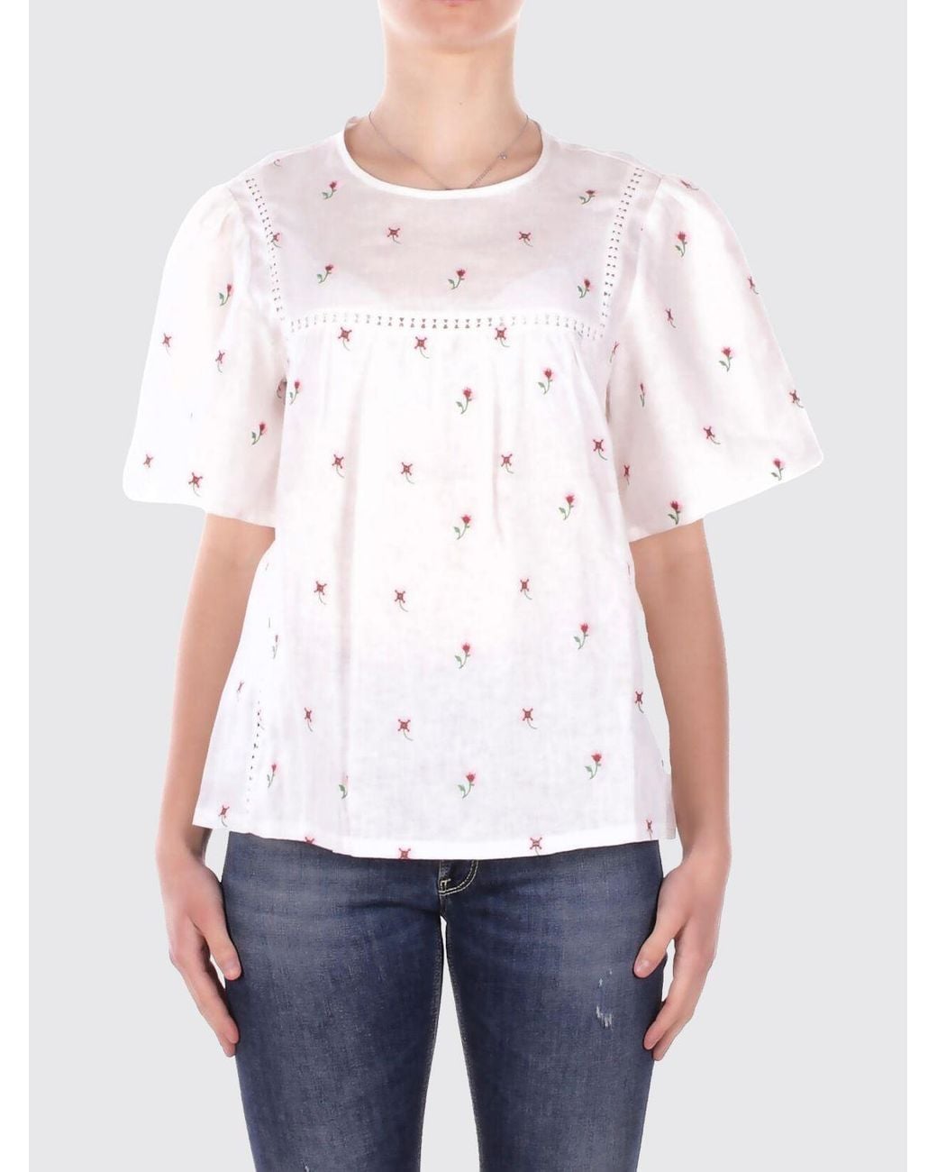Weekend by Maxmara White Embroidered Blouse