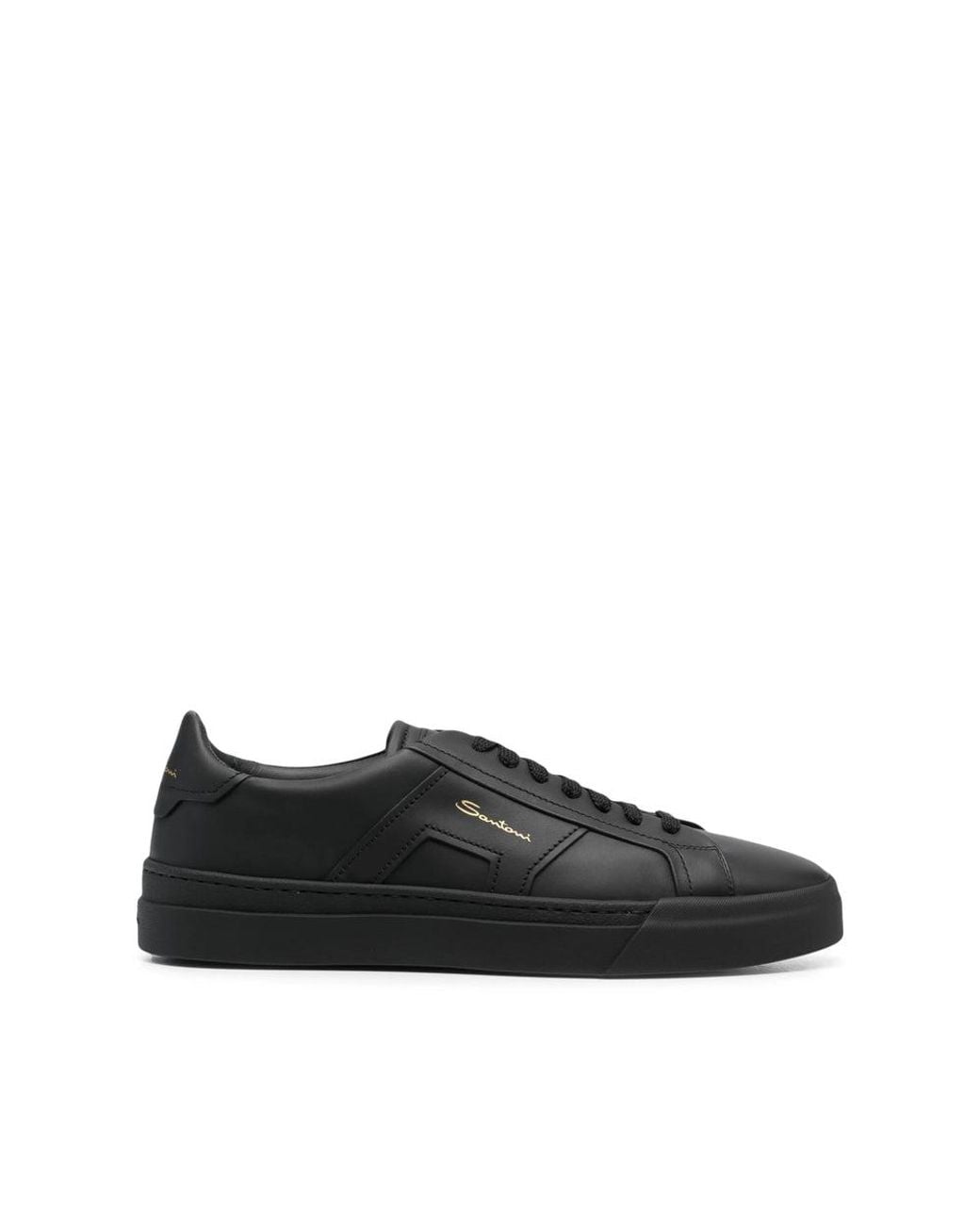 Santoni Black Logo Sneakers for men