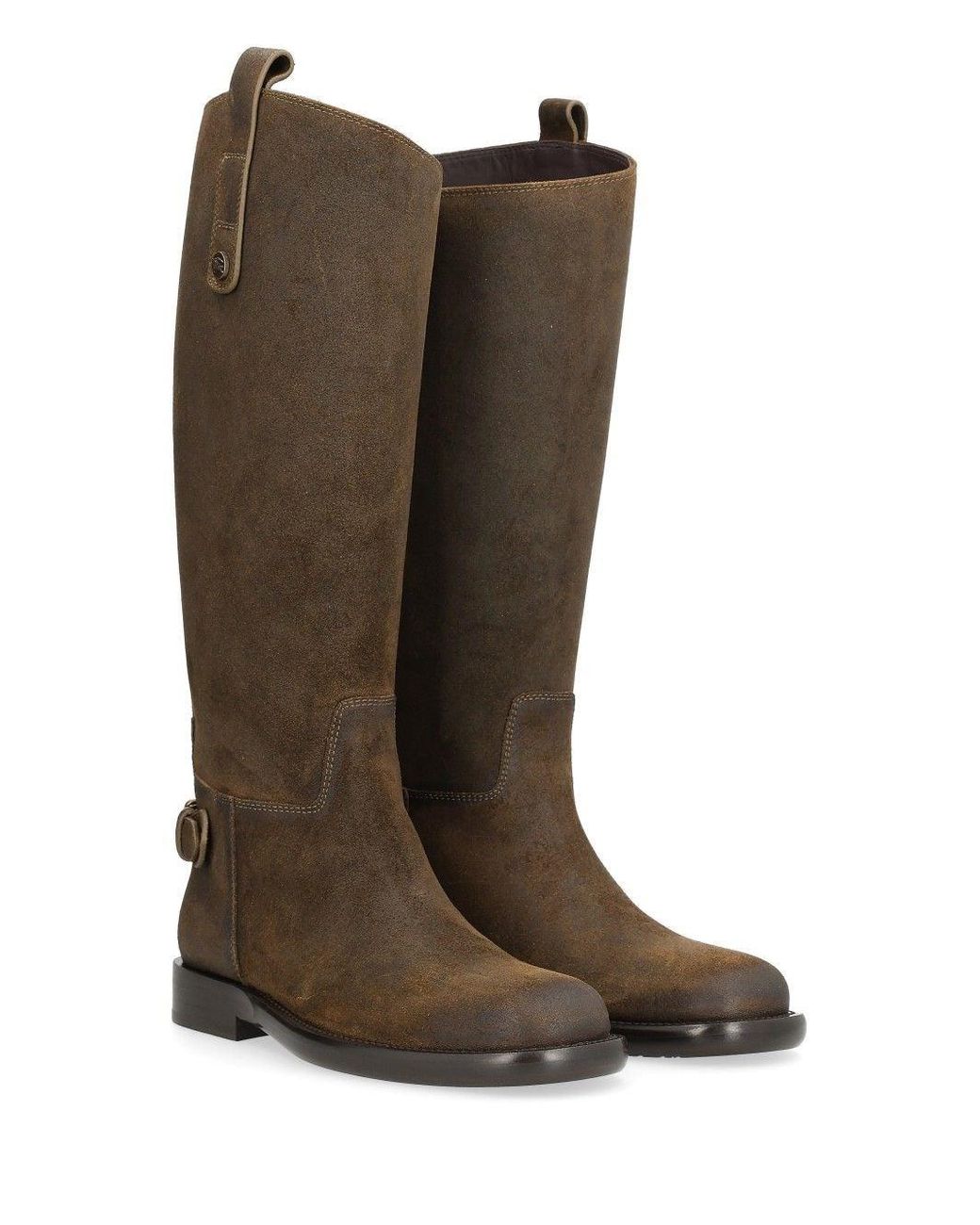 Burberry Brown Cavalier Suede Boots