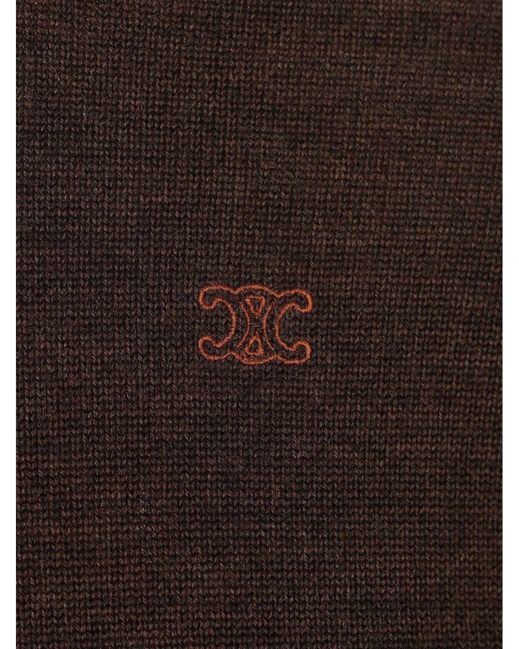 Céline Brown Crew Neck Sweater for men