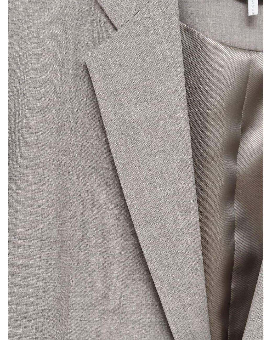 Loewe Gray Wool Single-Breasted Jacket for men