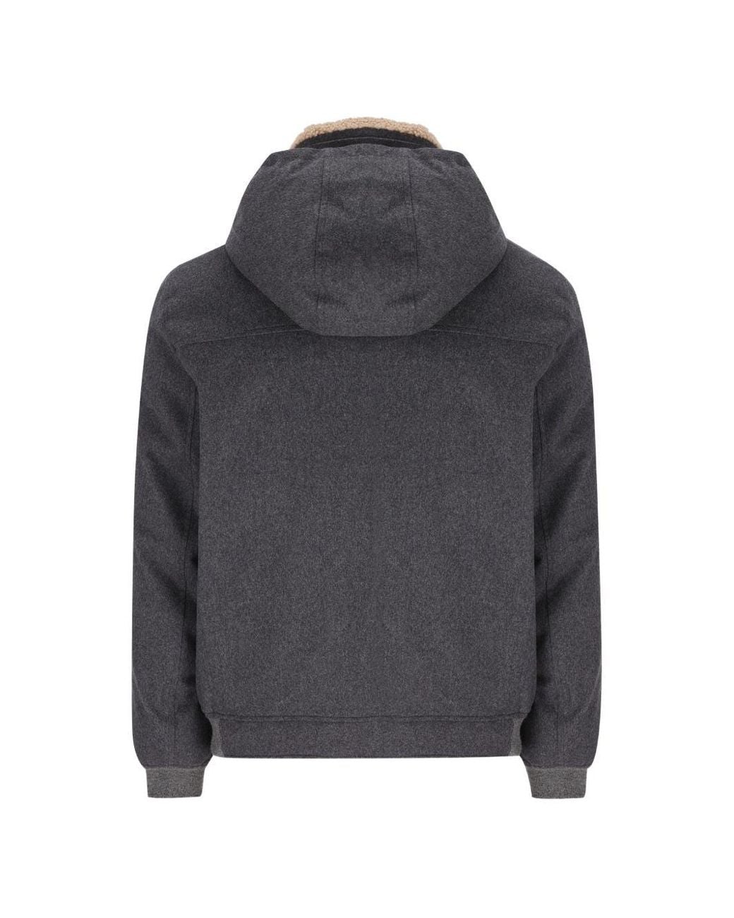 Brunello Cucinelli Gray Wool Down Jacket for men
