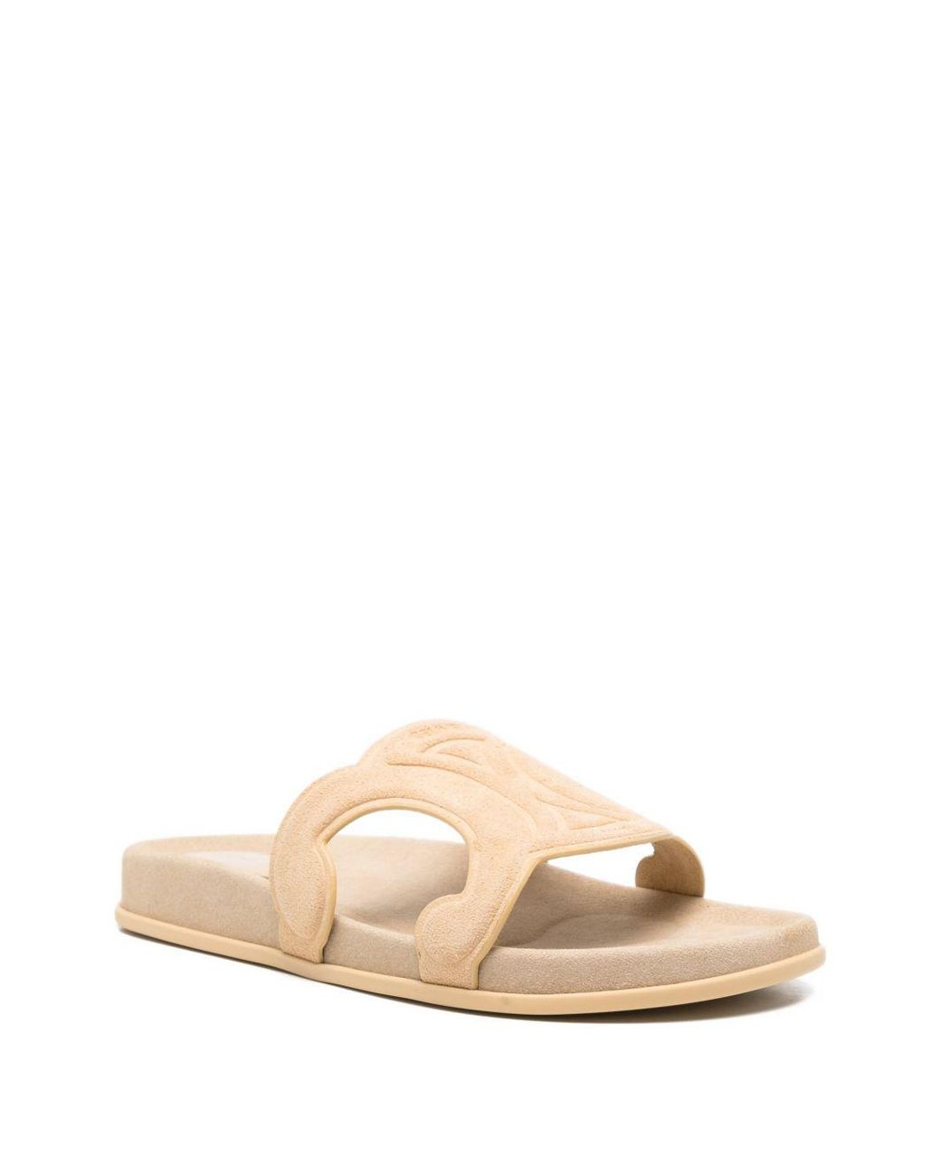 Céline Natural Triomphe Suede Leather Slides