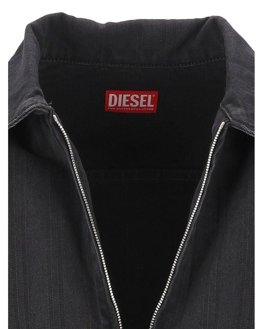 DIESEL Black D-Rohe Denim Jacket for men